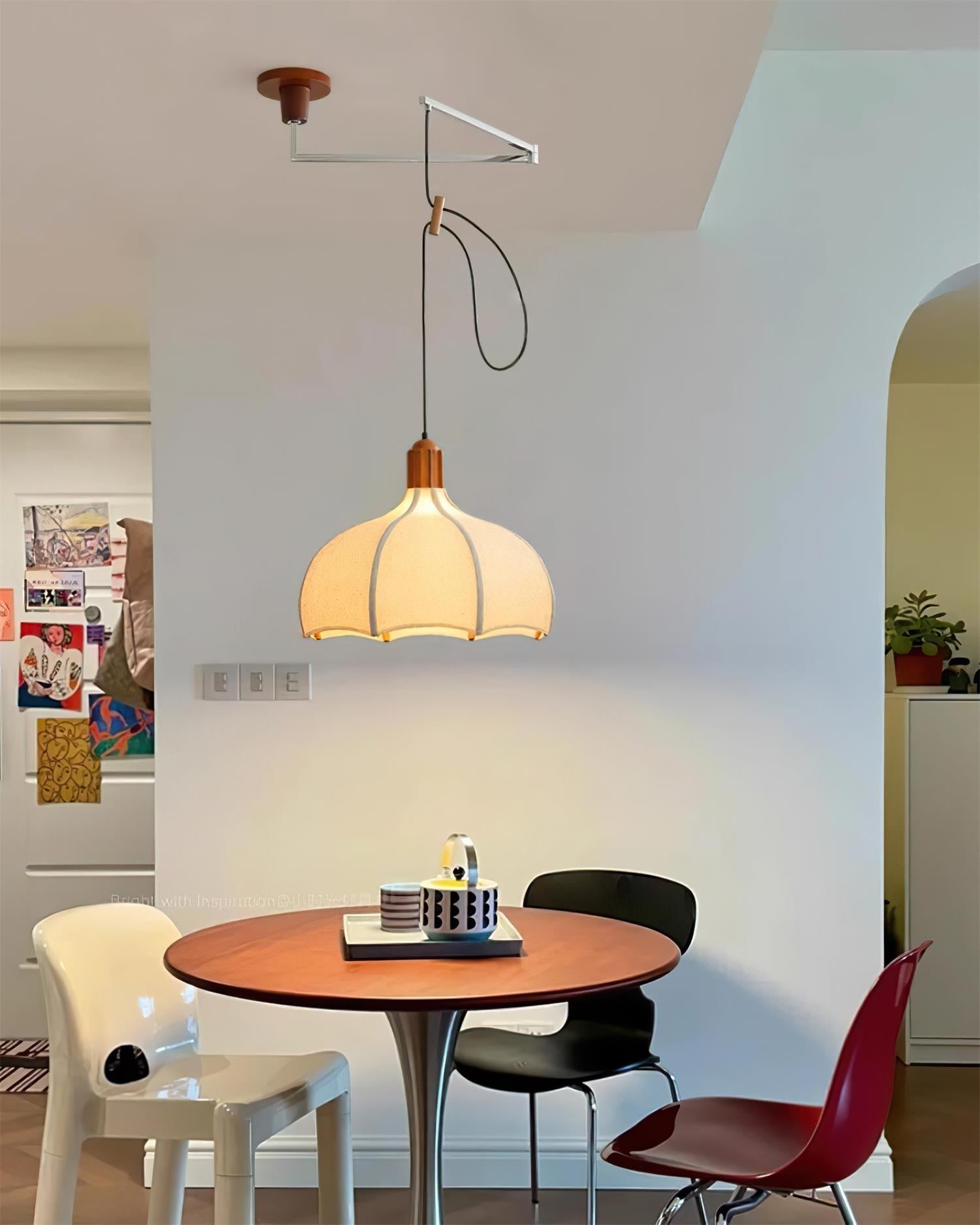 Eldin Pendelleuchte Verstellbarer Stoffschirm Metall-Letslighting