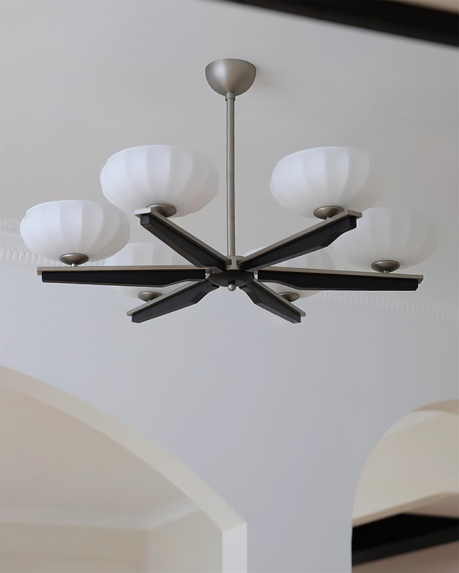 Riley Moderner Kronleuchter aus Holz und Glas-Letslighting