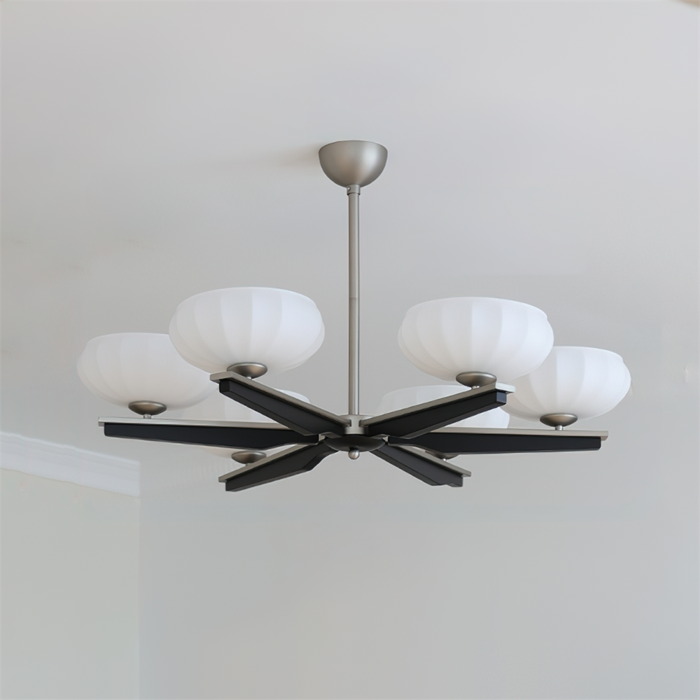 Riley Moderner Kronleuchter aus Holz und Glas-Letslighting