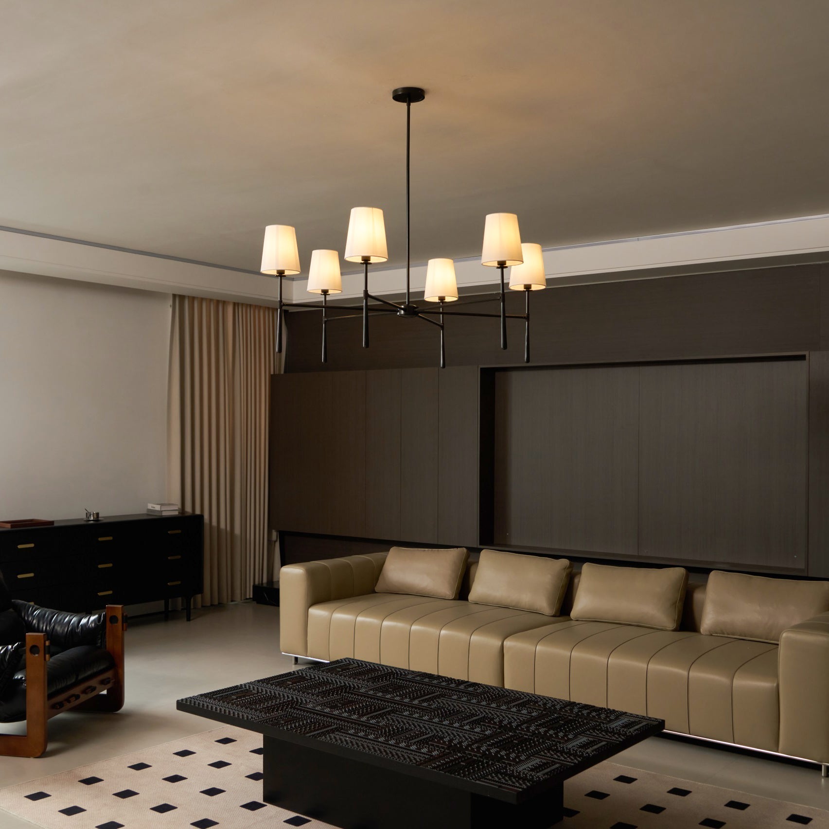 Valea 4/6-flammiger Kronleuchter im Mid-Century-Stil