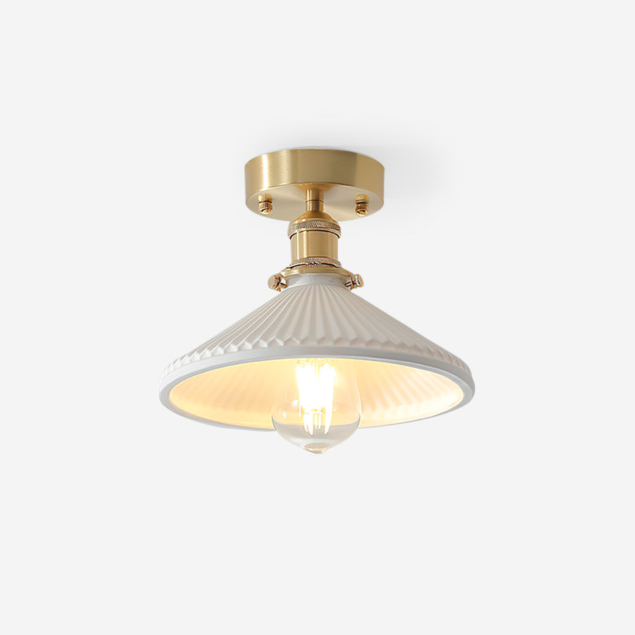 Belmont Vintage Messing & Keramik Deckenleuchte-Letslighting