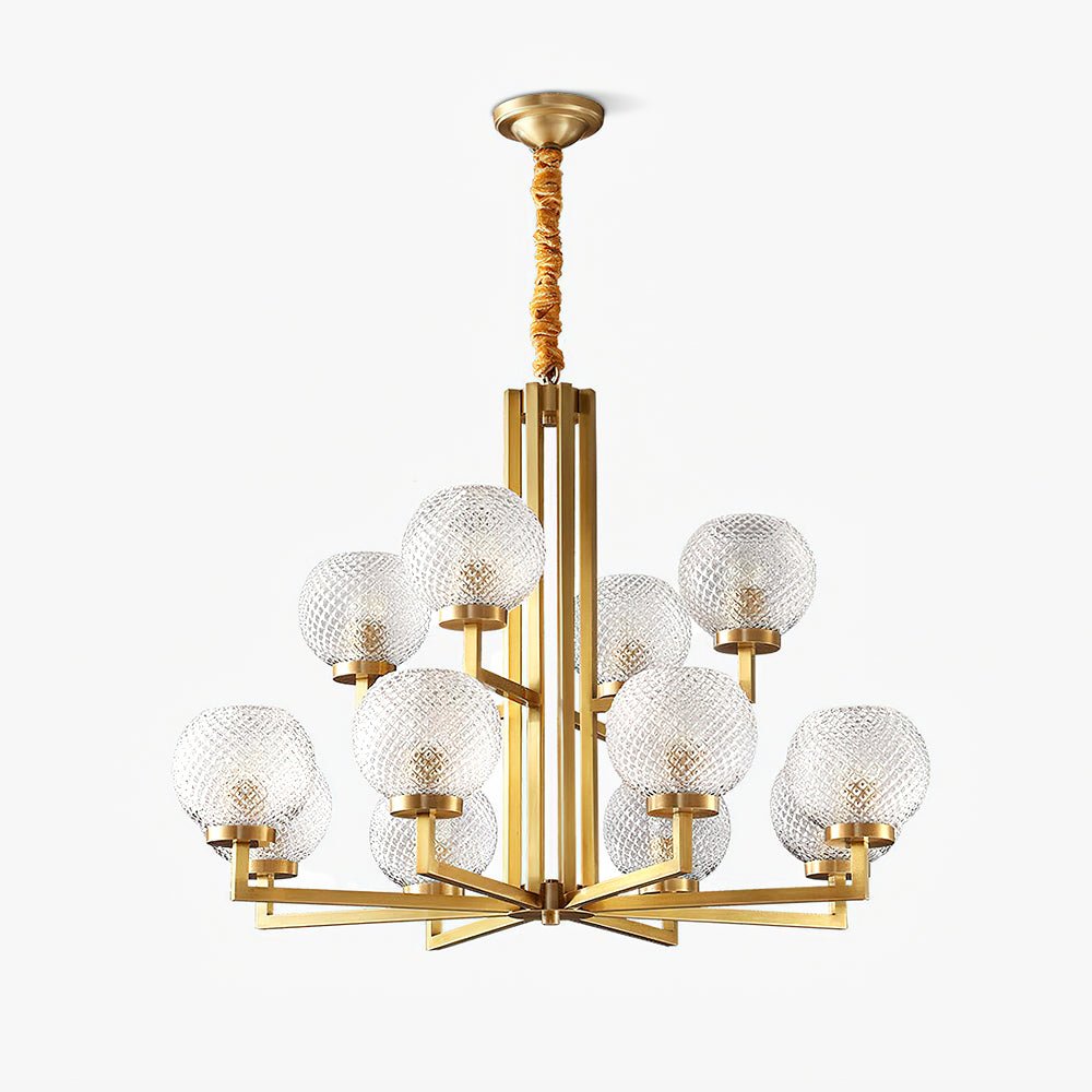 Vera Gerippter Glas-Messing-Kronleuchter-Letslighting