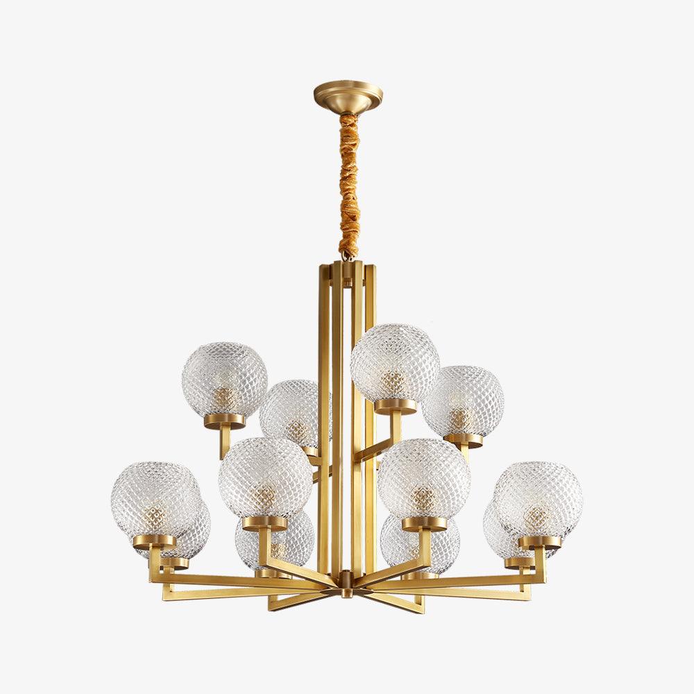 Vera Gerippter Glas-Messing-Kronleuchter-Letslighting