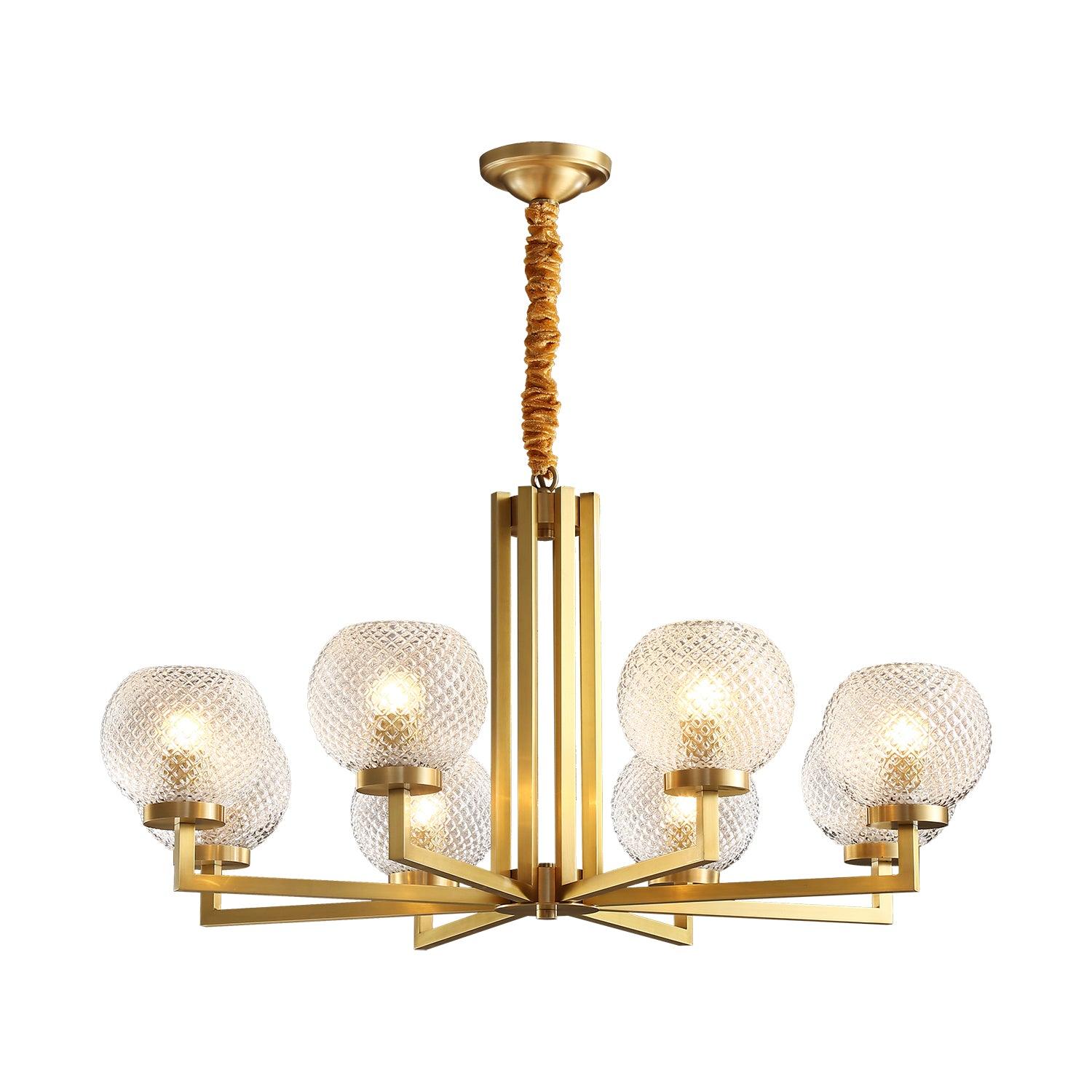Vera Gerippter Glas-Messing-Kronleuchter-Letslighting