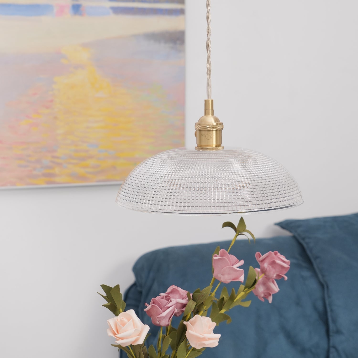 Ribbed Spiral Pendant Light - Blowlighting