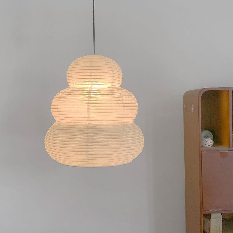 Solara Pendelleuchte Washi-Papier Stufen-Laterne Japanisch Wohnzimmer-Letslighting