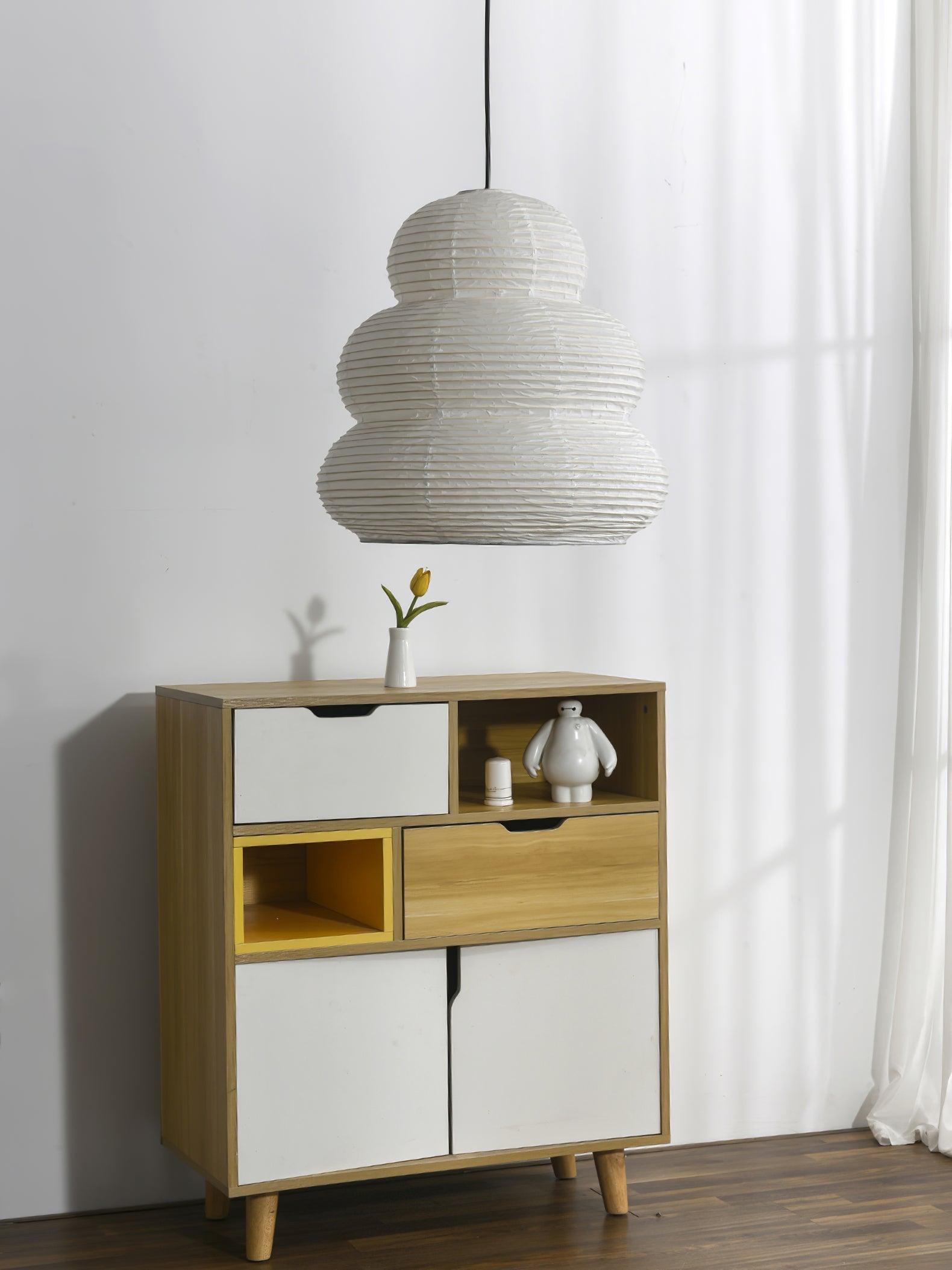 Solara Pendelleuchte Washi-Papier Stufen-Laterne Japanisch Wohnzimmer-Letslighting