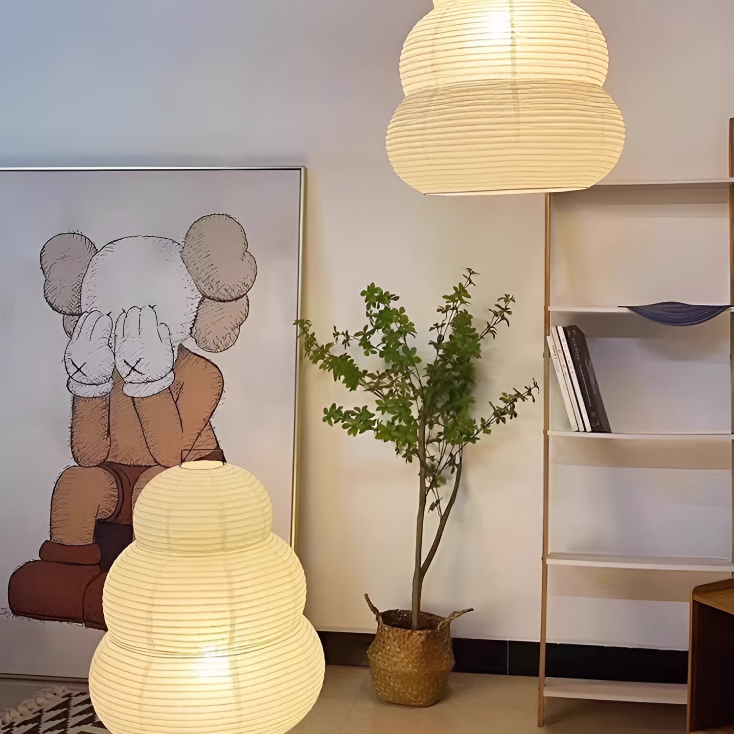 Solara Pendelleuchte Washi-Papier Stufen-Laterne Japanisch Wohnzimmer-Letslighting