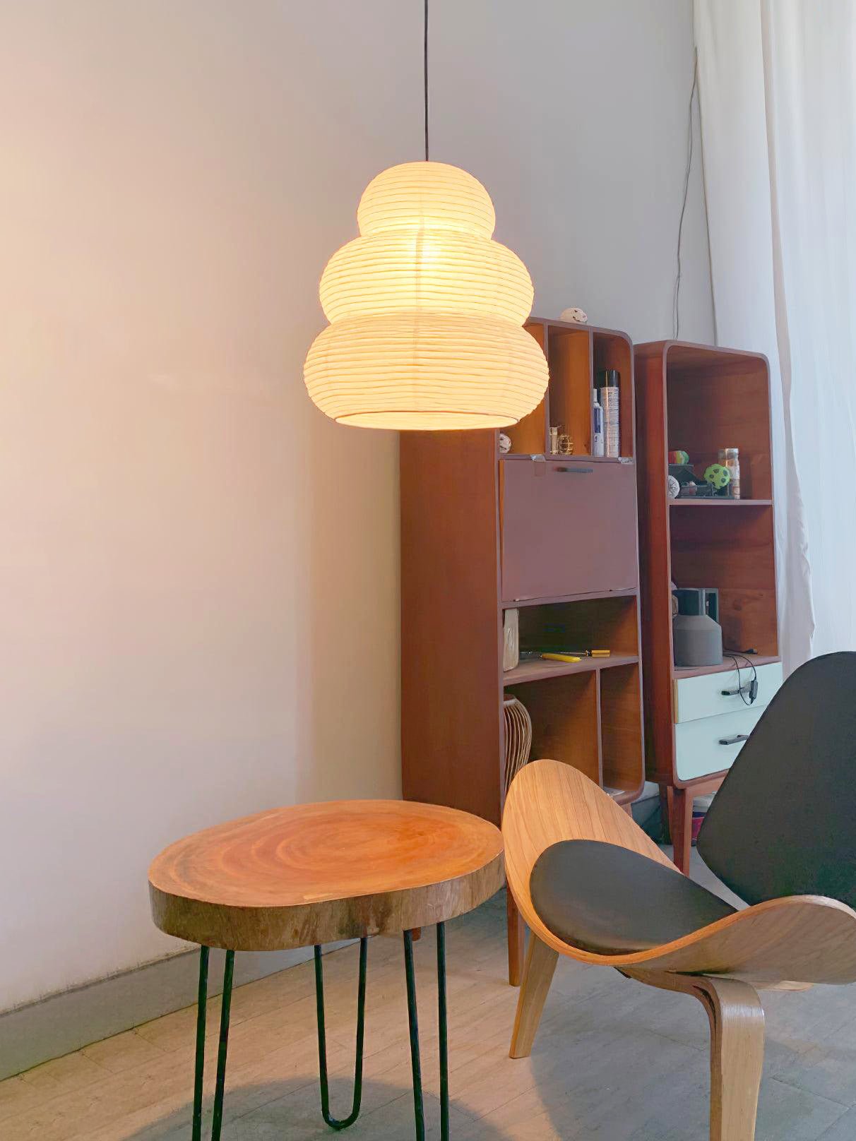 Solara Pendelleuchte Washi-Papier Stufen-Laterne Japanisch Wohnzimmer-Letslighting