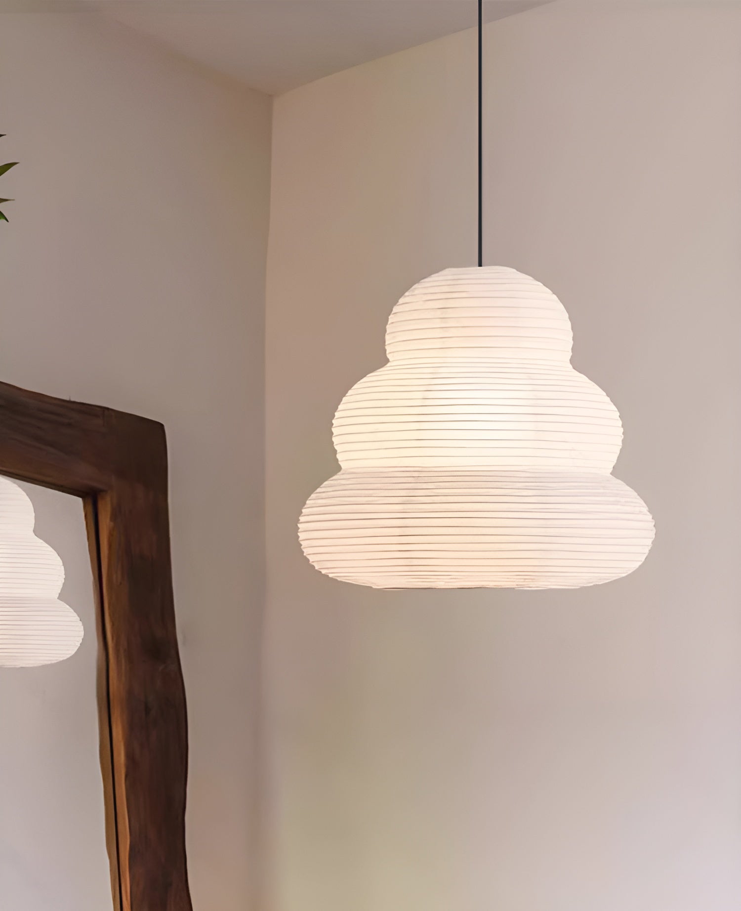 Solara Pendelleuchte Washi-Papier Stufen-Laterne Japanisch Wohnzimmer-Letslighting