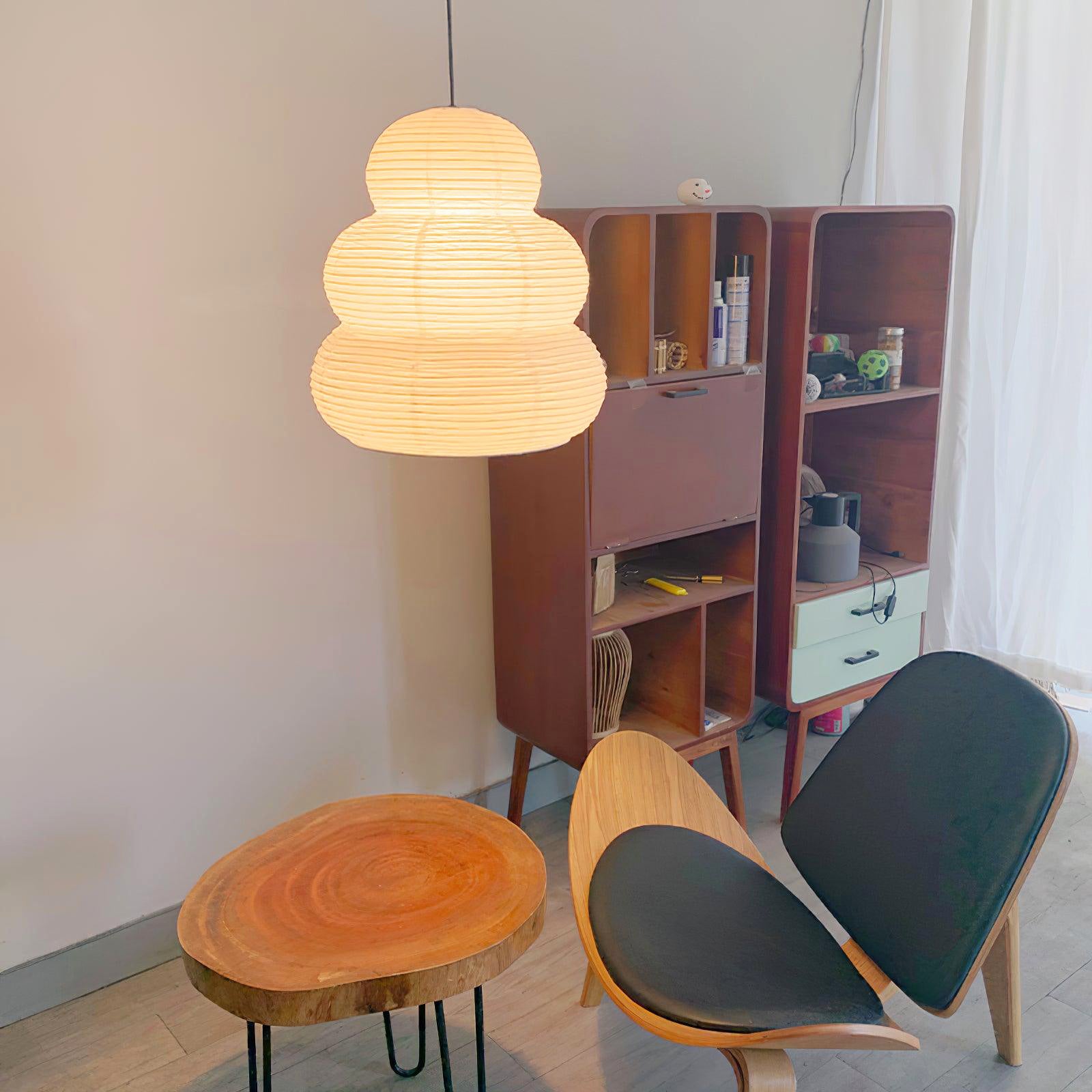 Solara Pendelleuchte Washi-Papier Stufen-Laterne Japanisch Wohnzimmer-Letslighting