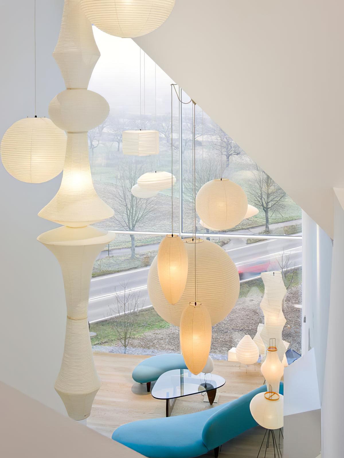 Washi Paper E Pendant Light - Blowlighting