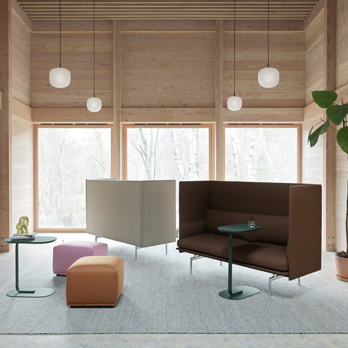 Valentina Pendant Lamp Semi-transparent Glass