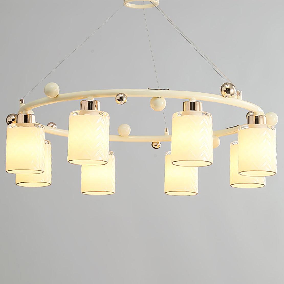Alsile Japandi Style Glass Chandelier - Blowlighting