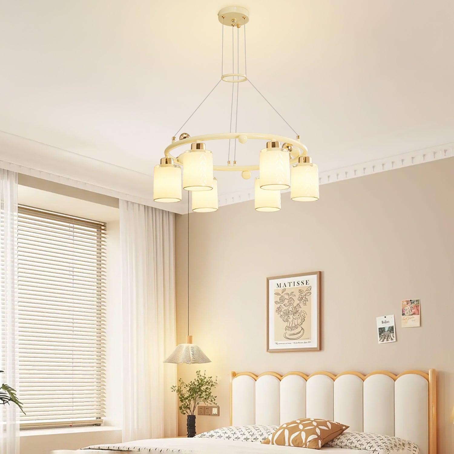 Alsile Japandi Style Glass Chandelier - Blowlighting