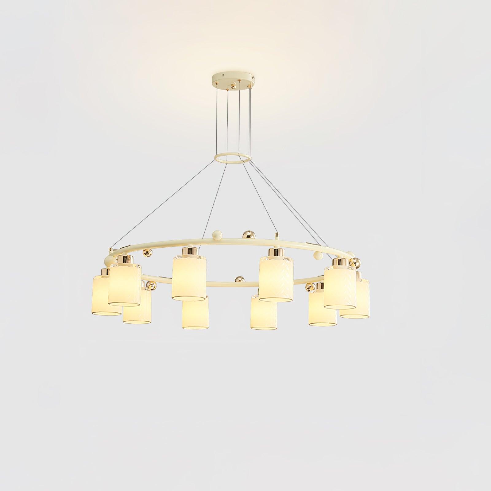 Alsile Japandi Style Glass Chandelier - Blowlighting