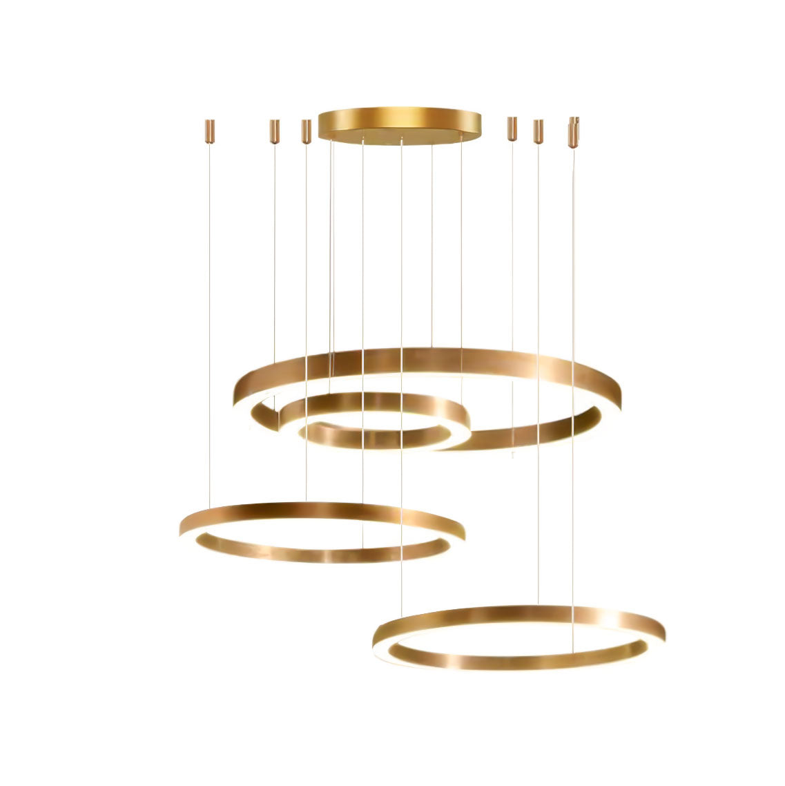 Lustra Pendelleuchte LED Ring Gold Modern 3 Ring-Letslighting