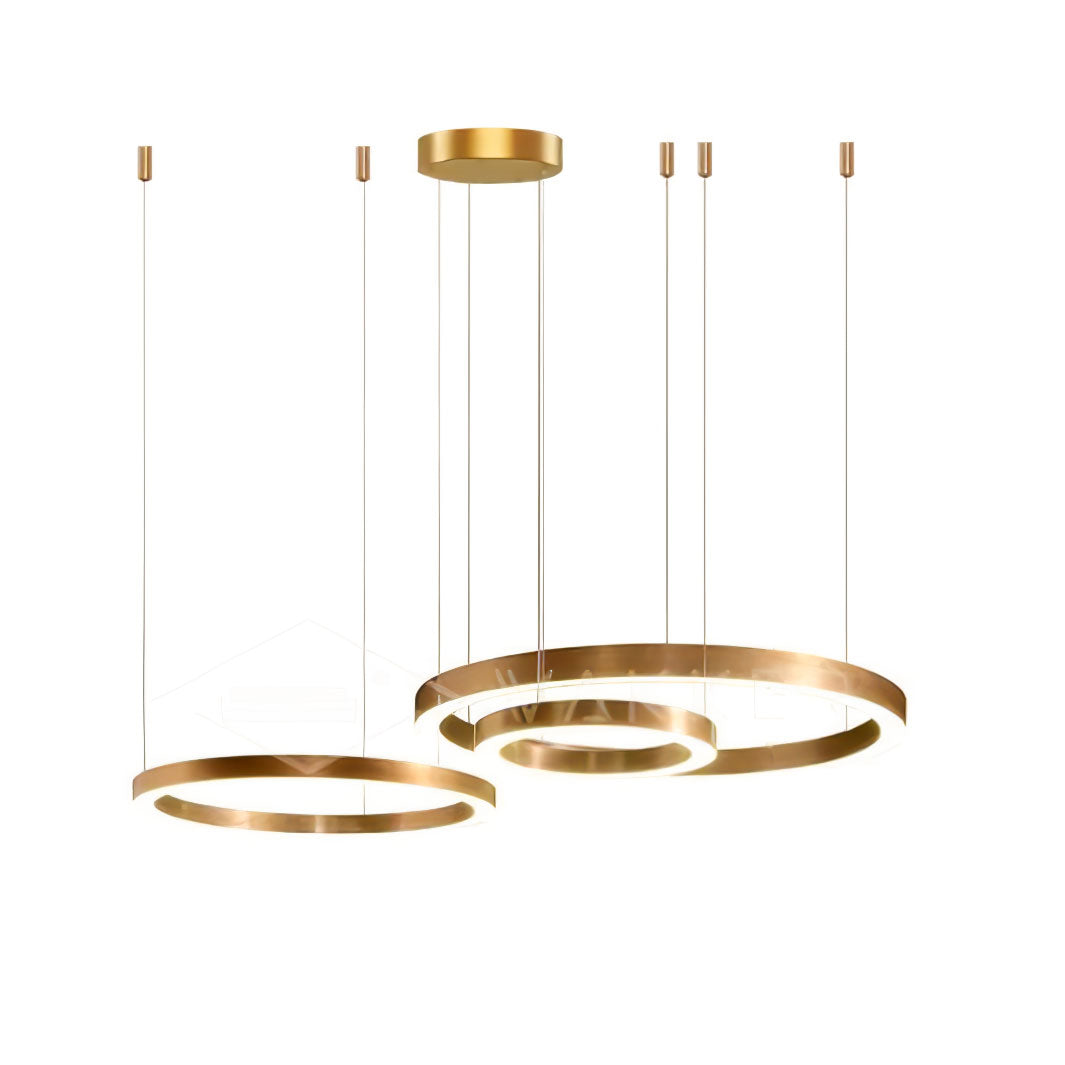 Lustra Pendelleuchte LED Ring Gold Modern 3 Ring-Letslighting