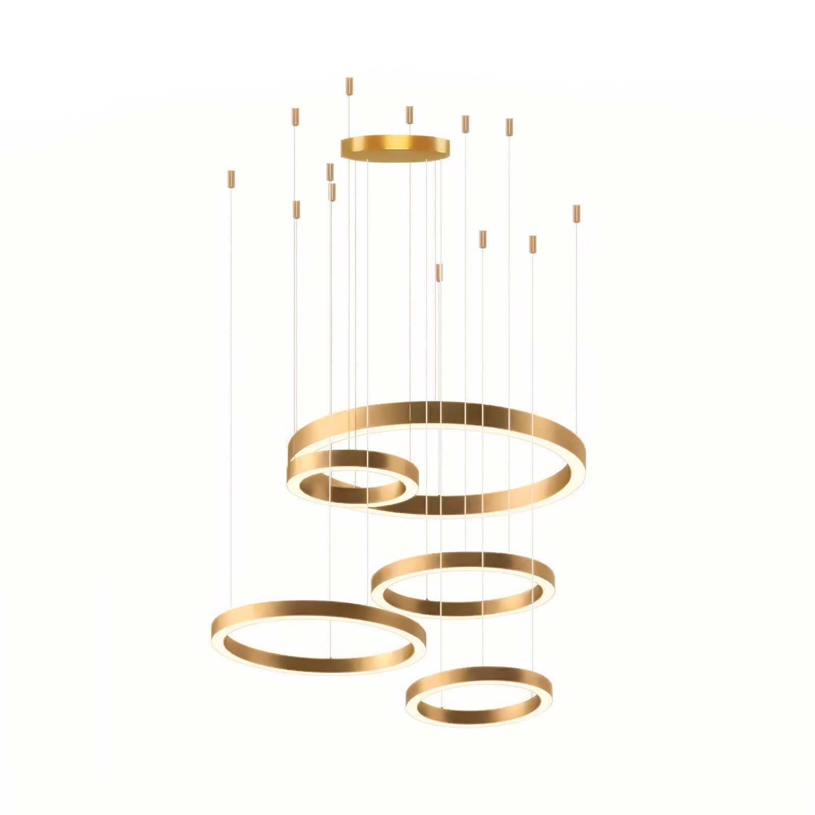 Lustra Pendelleuchte LED Ring Gold Modern 3 Ring-Letslighting