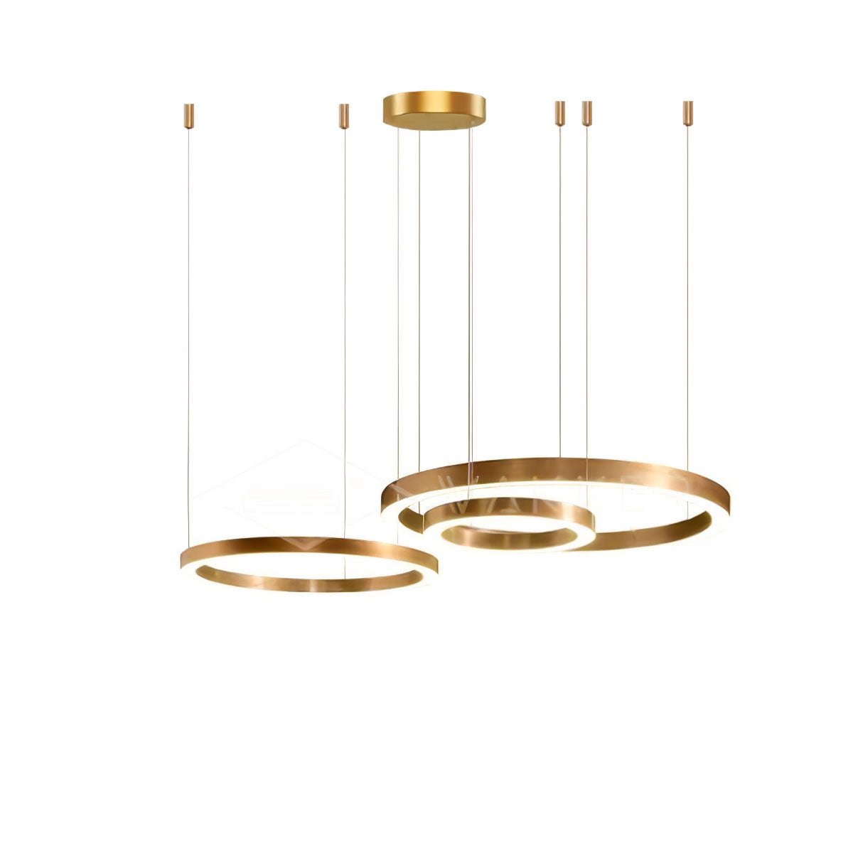 Lustra Pendelleuchte LED Ring Gold Modern 3 Ring-Letslighting