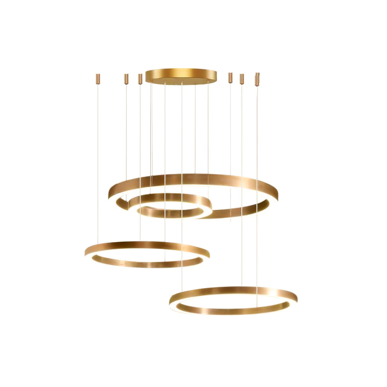 Lustra Pendelleuchte LED Ring Gold Modern 3 Ring-Letslighting
