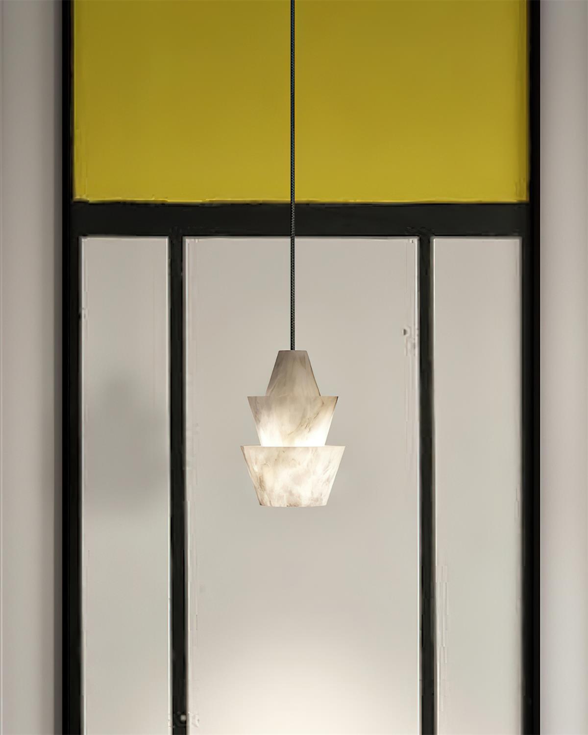 Ezion Layered White Alabaster Pendant Light - Letslighting