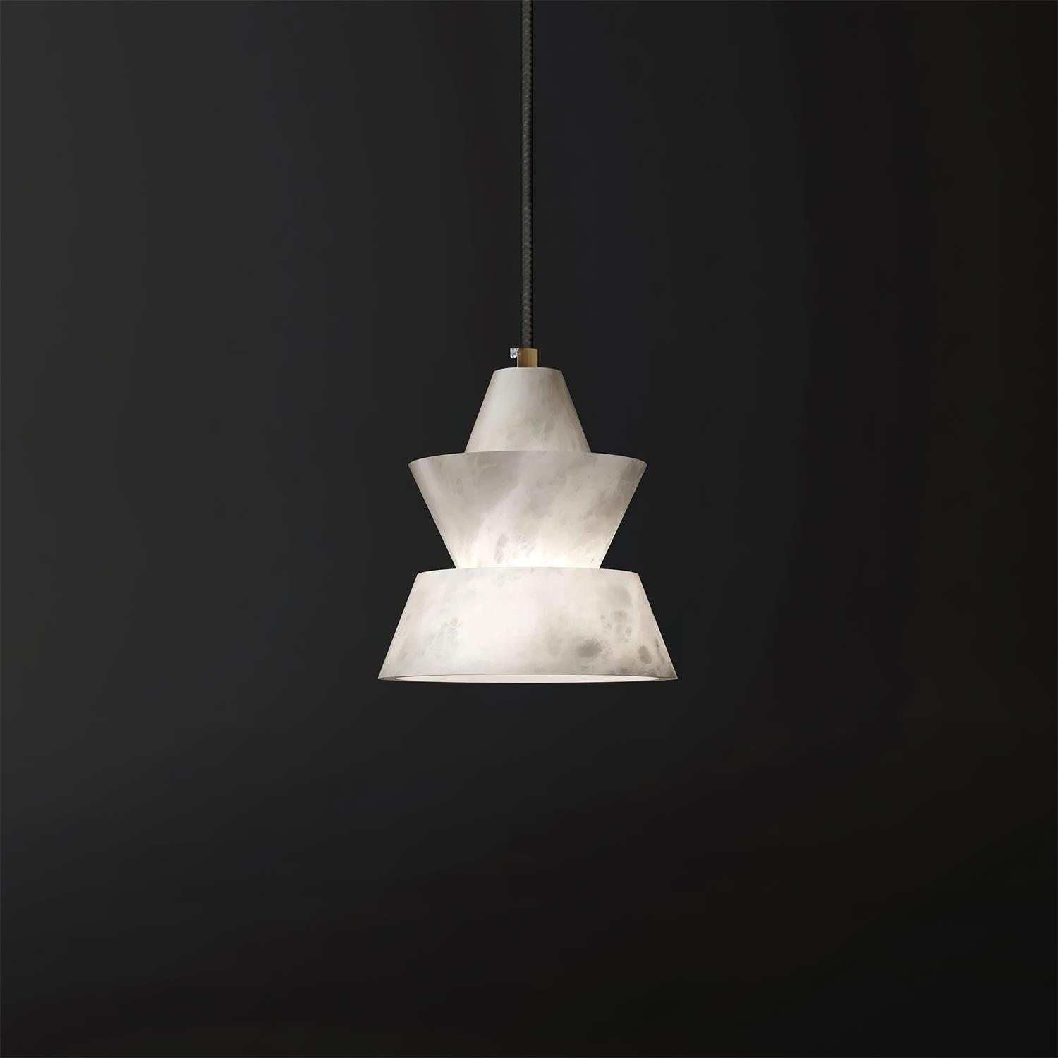 Ezion Layered White Alabaster Pendant Light - Letslighting