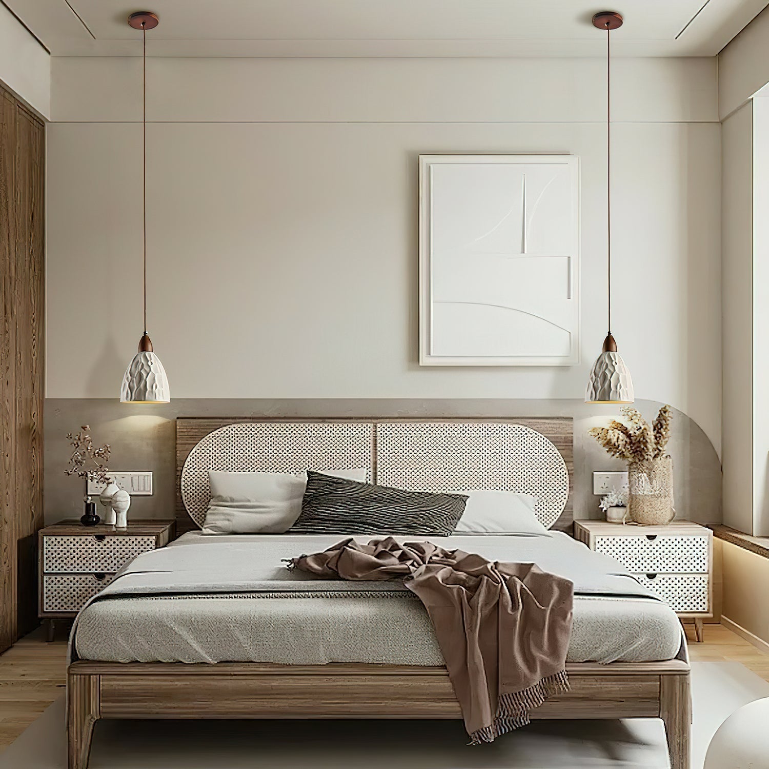 Osilora Premium Nordisch Kunst Ripple Holz Pendelleuchte-Letslighting