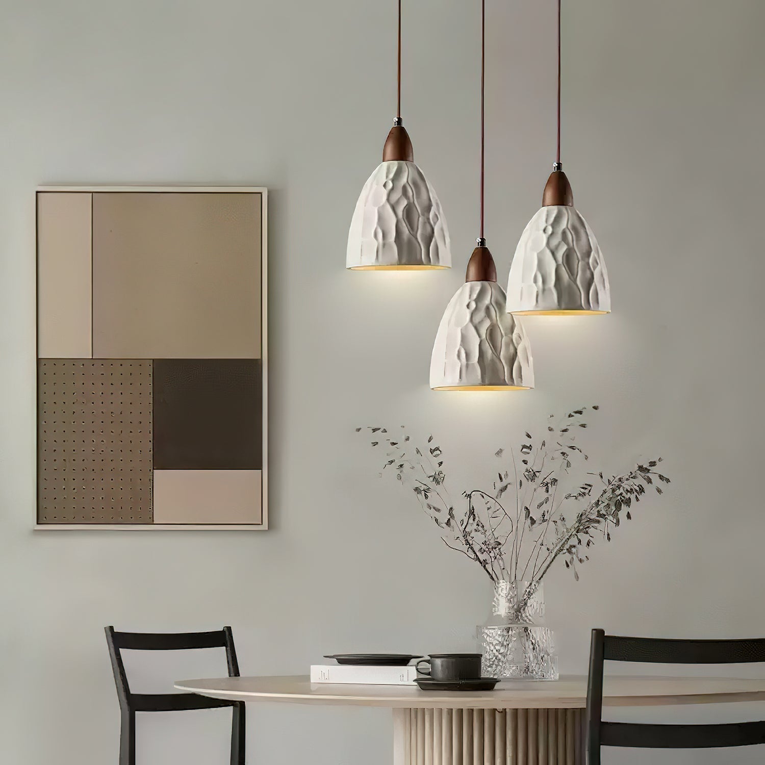 Osilora Premium Nordisch Kunst Ripple Holz Pendelleuchte-Letslighting