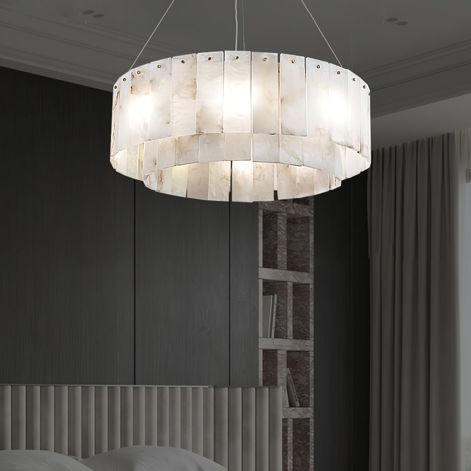 Zelaean Alabaster Round Pendant Light - Neutralighting