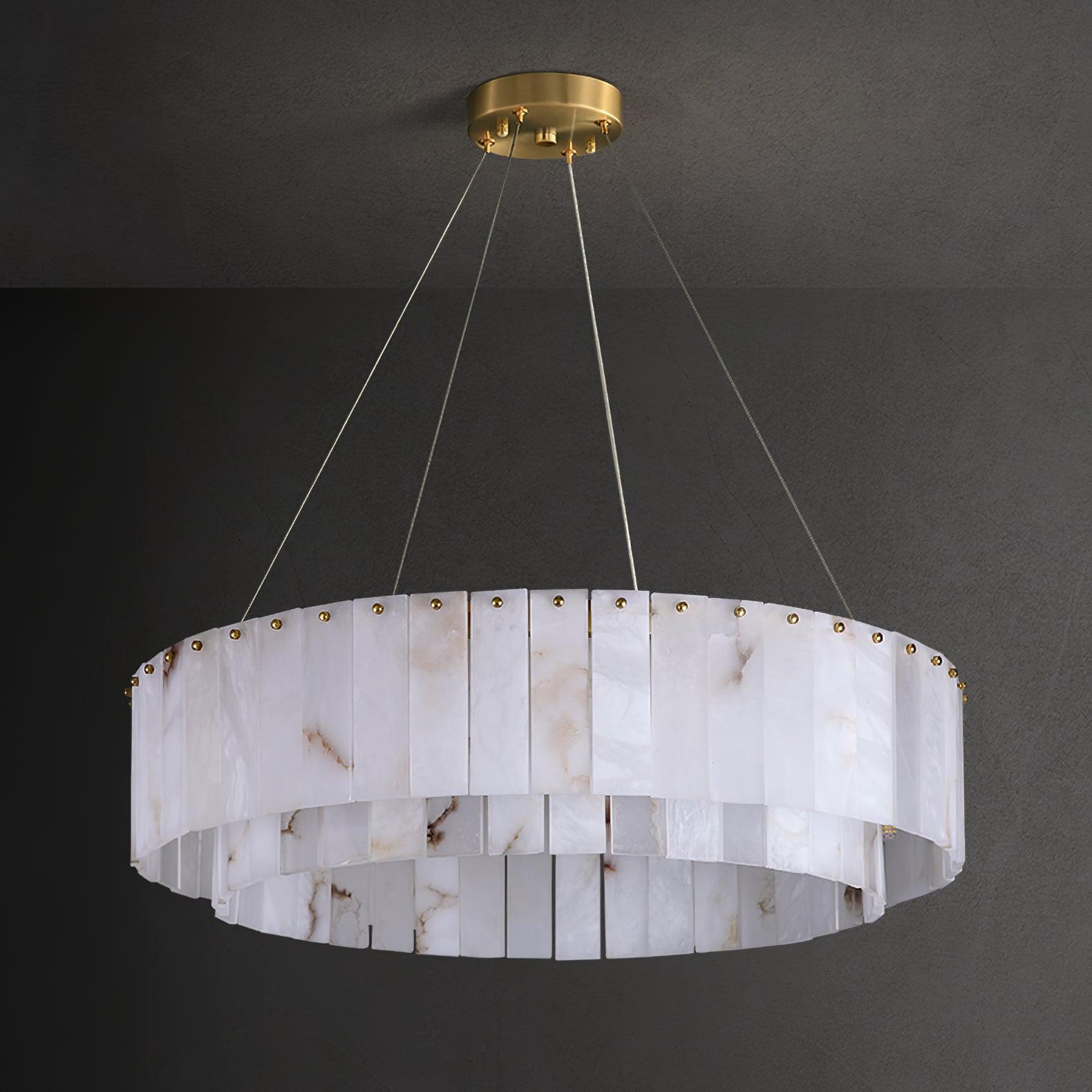 Zelaean Alabaster Round Pendant Light - Neutralighting