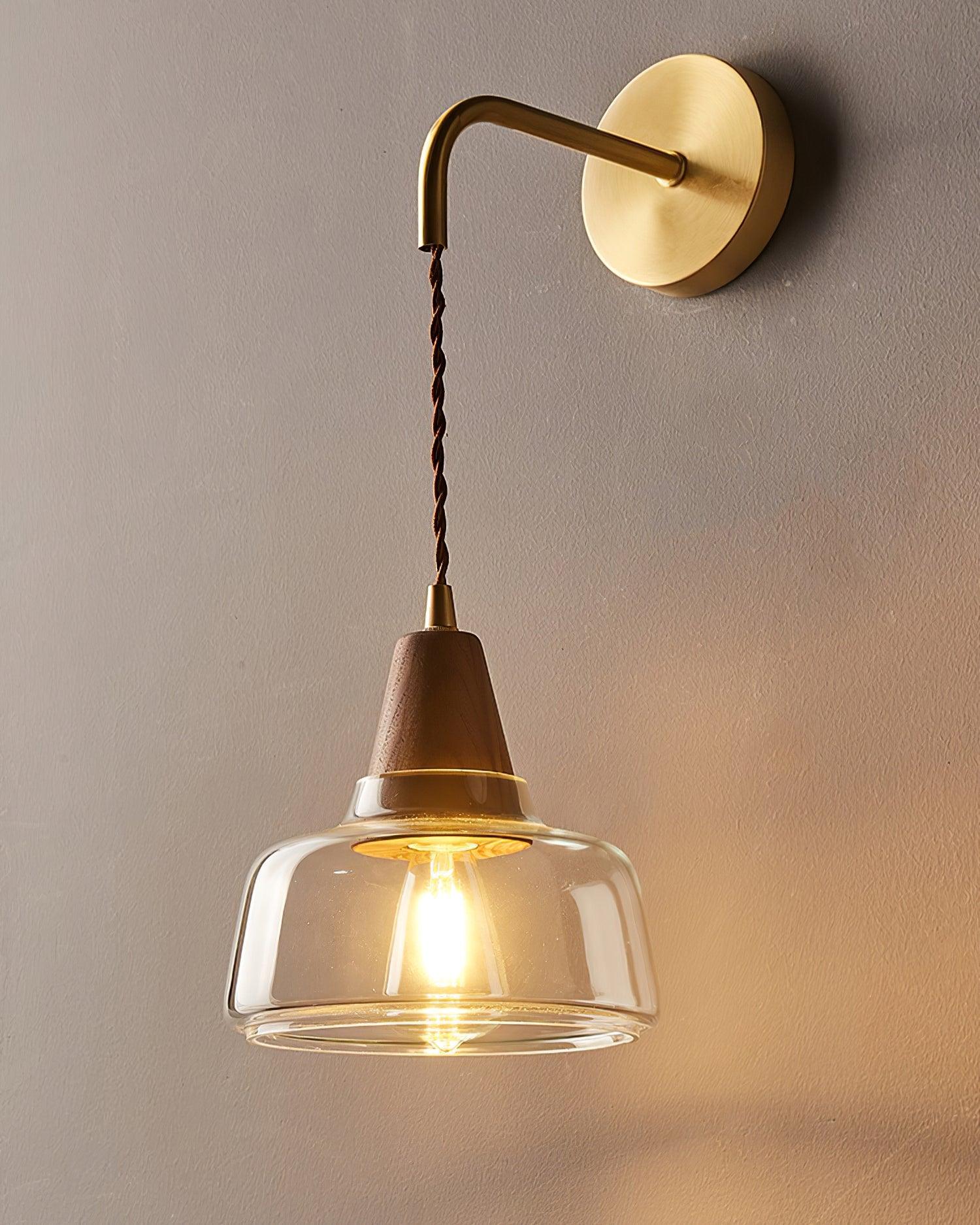 York Moderne Wandleuchte aus Bernsteinfarbenem Glas-Letslighting
