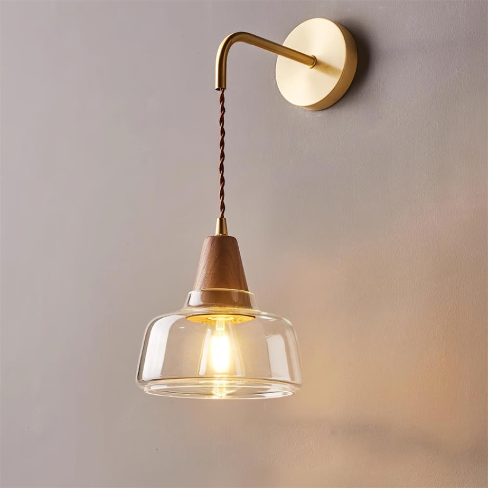 York Moderne Wandleuchte aus Bernsteinfarbenem Glas-Letslighting