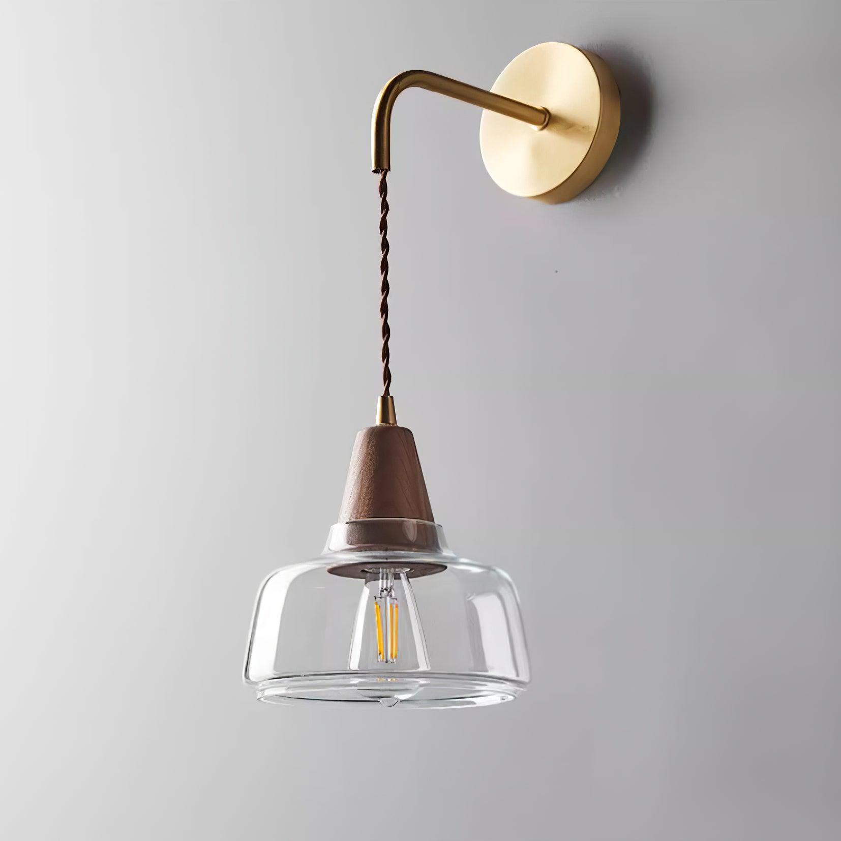 York Moderne Wandleuchte aus Bernsteinfarbenem Glas-Letslighting