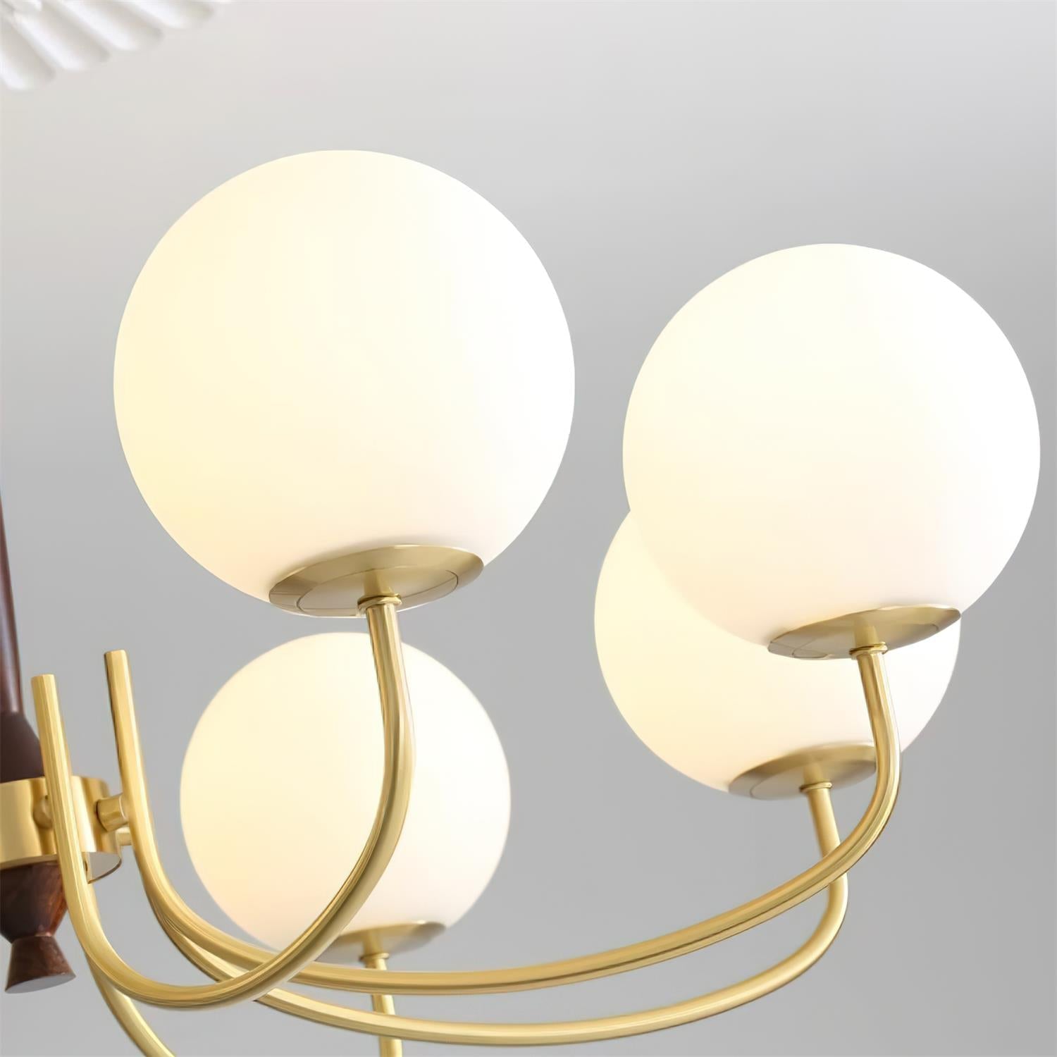 Veslo Messing Holz Globus Kronleuchter-Letslighting