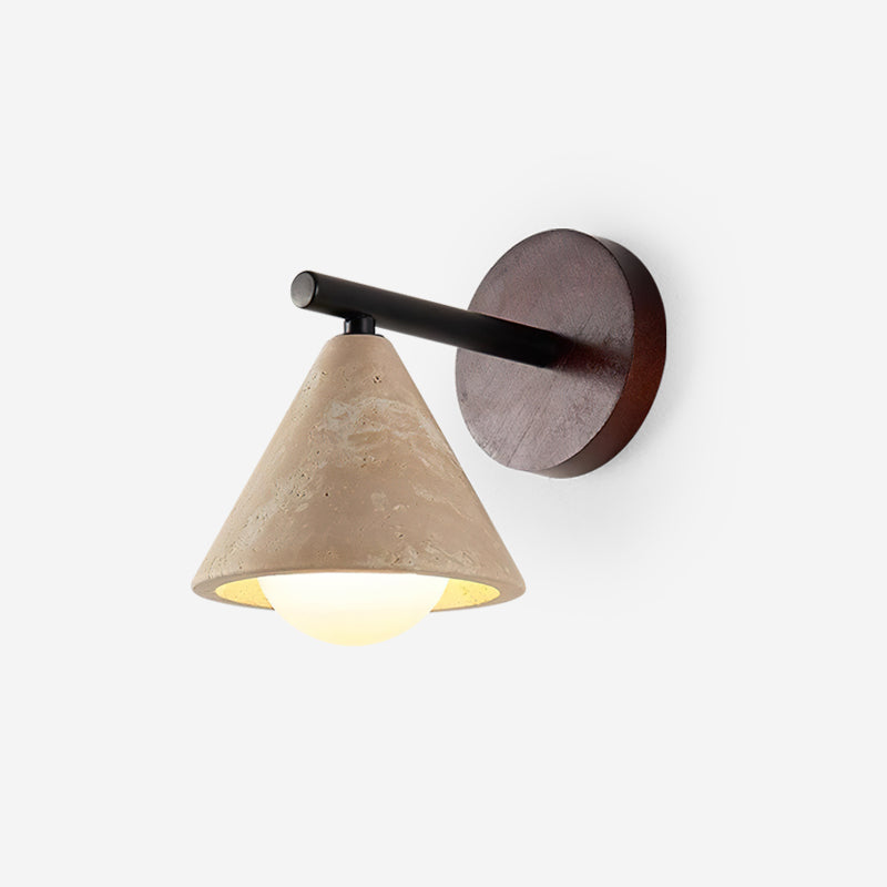 Riita Wall Lamp triangular cone-shaped travertine - Letslighting