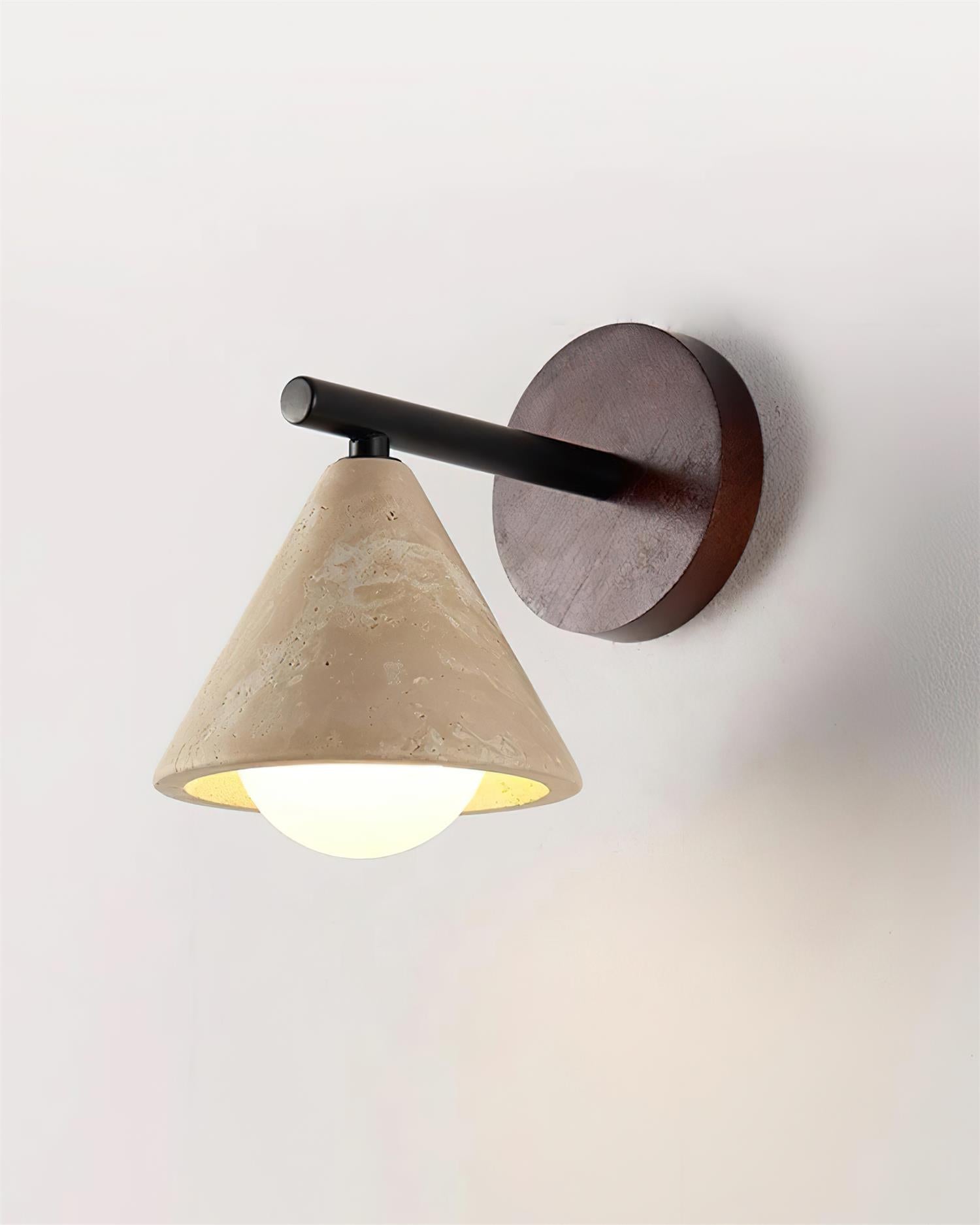 Riita Wall Lamp triangular cone-shaped travertine - Letslighting