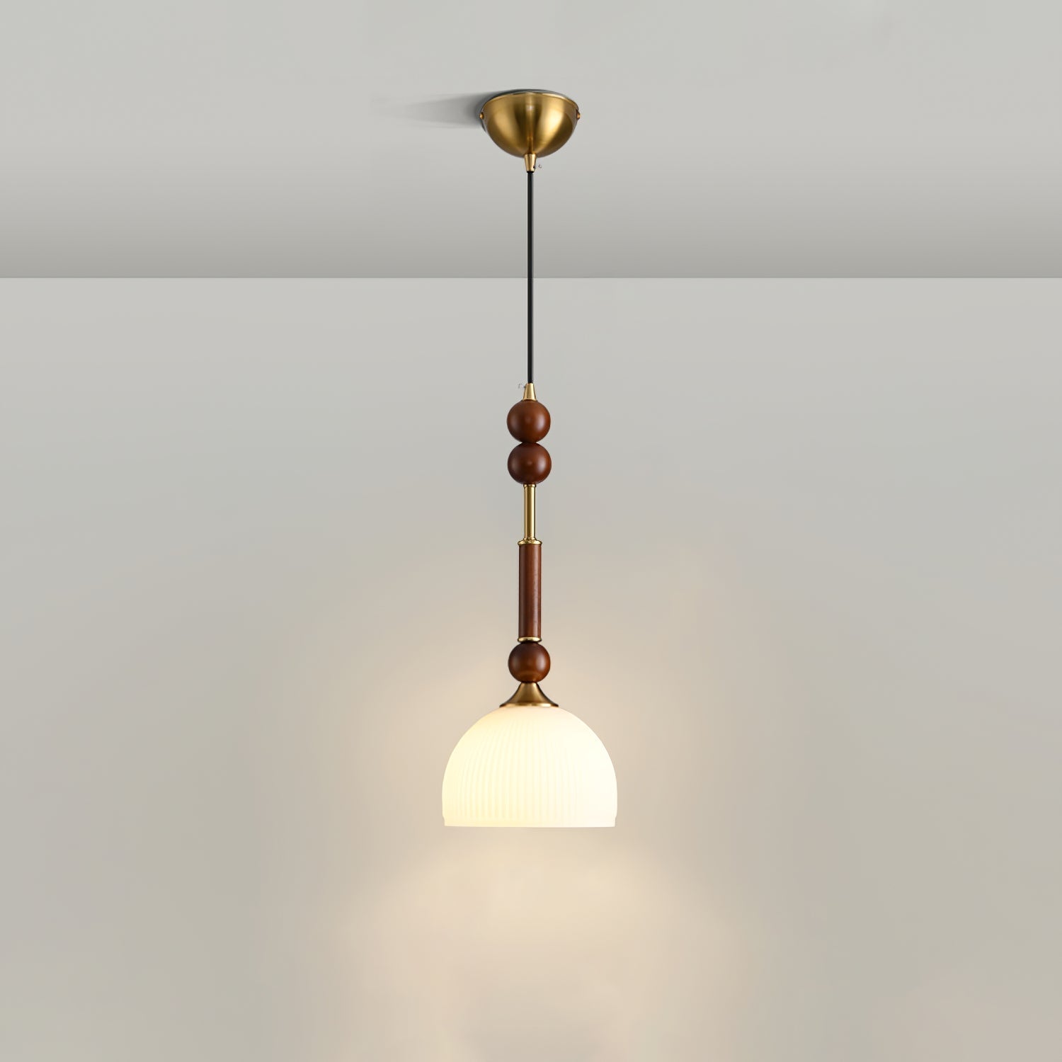 Halo Bernstein Glanz Vintage Holz Pendelleuchte-Letslighting