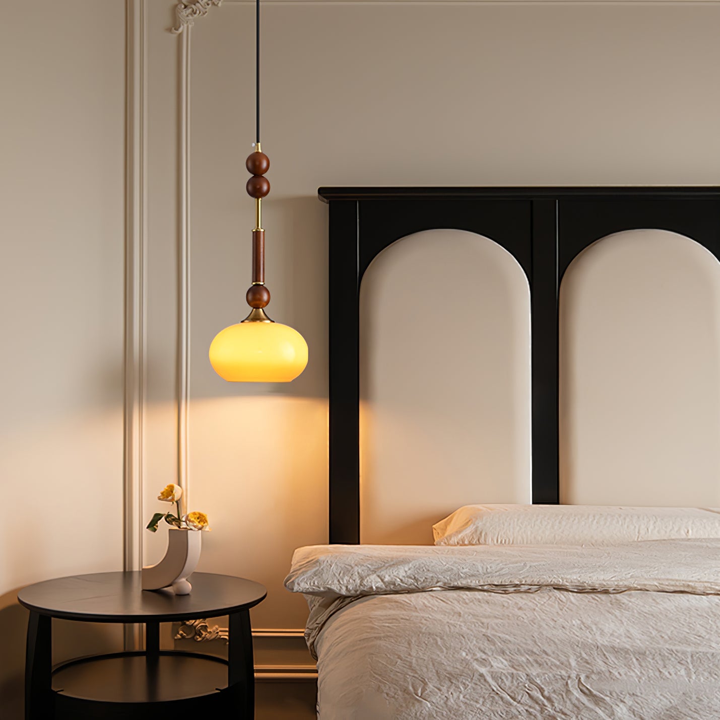 Halo Bernstein Glanz Vintage Holz Pendelleuchte-Letslighting