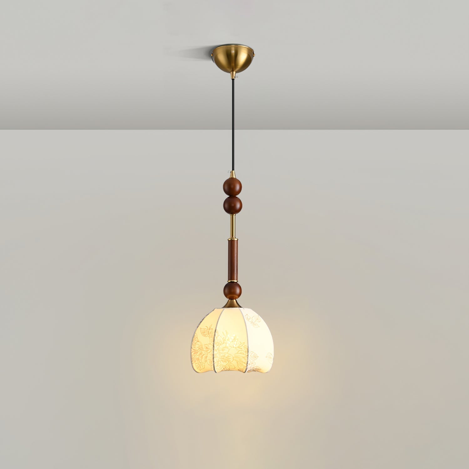Halo Bernstein Glanz Vintage Holz Pendelleuchte-Letslighting