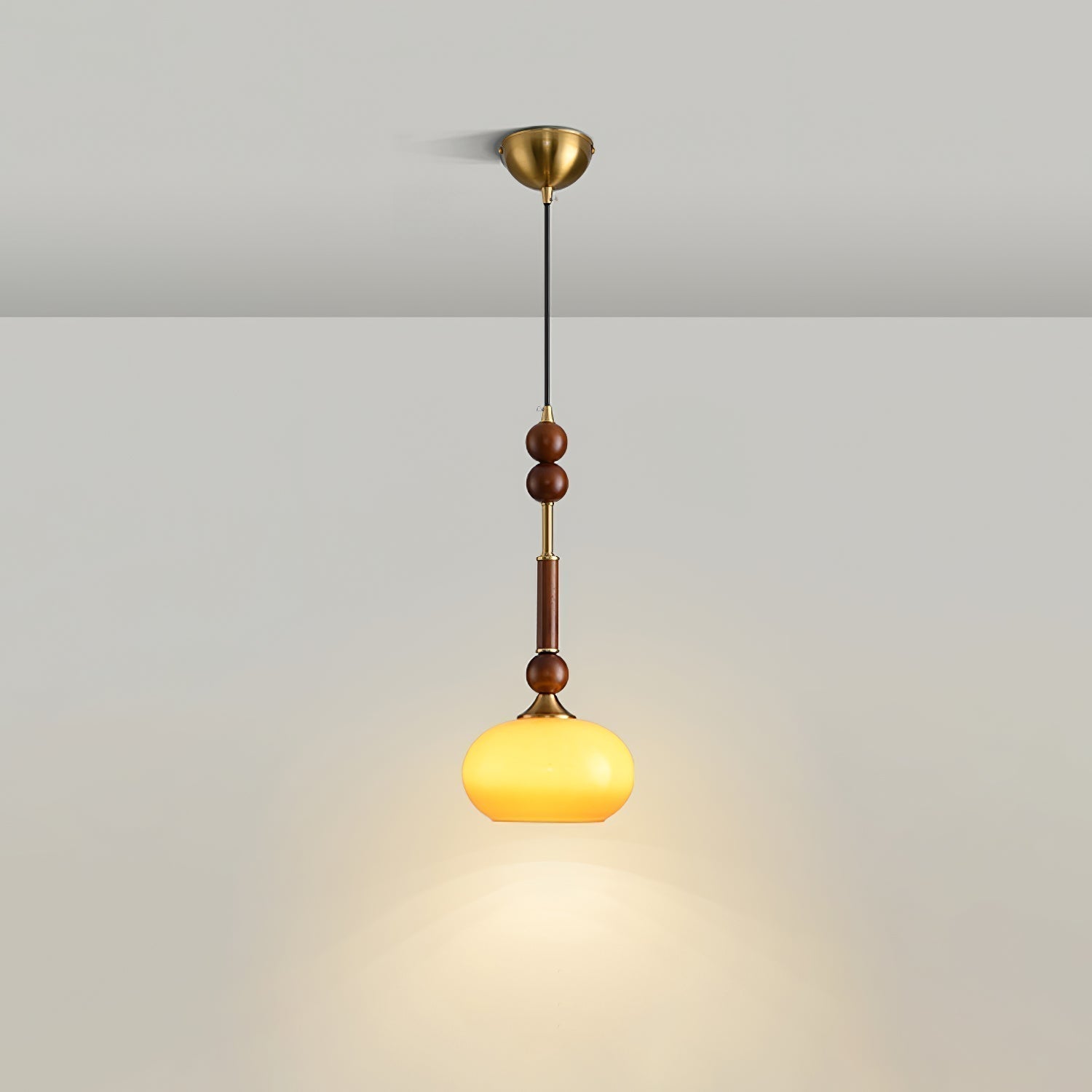 Halo Bernstein Glanz Vintage Holz Pendelleuchte-Letslighting
