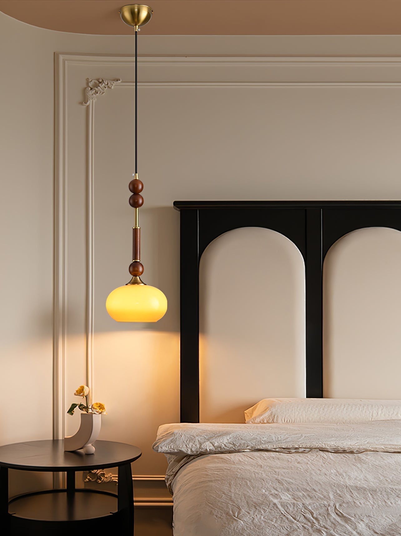 Halo Bernstein Glanz Vintage Holz Pendelleuchte-Letslighting