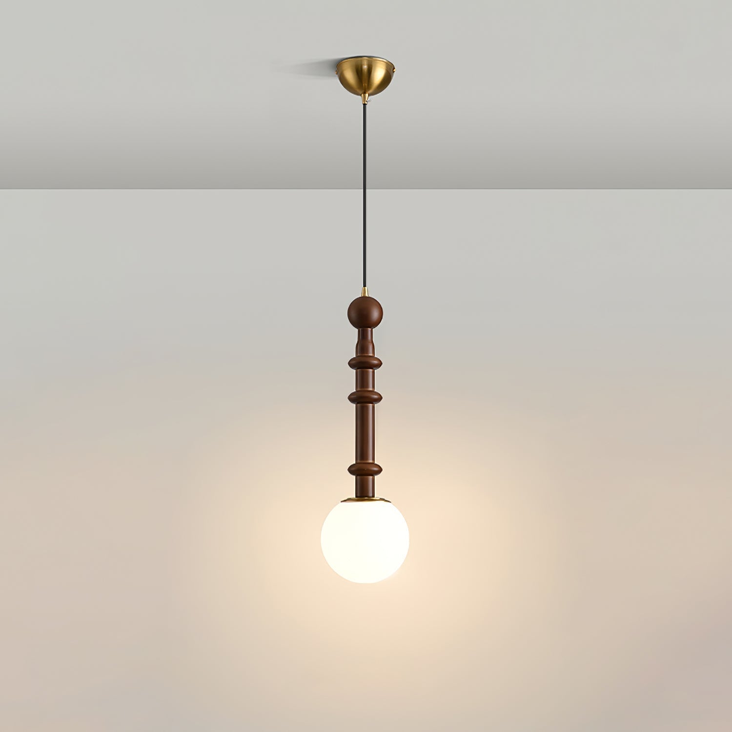 Halo Bernstein Glanz Vintage Holz Pendelleuchte-Letslighting