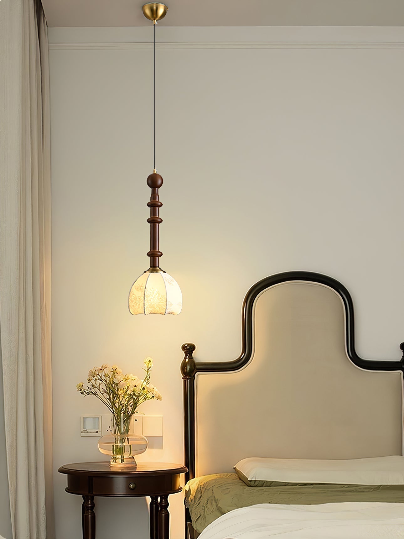 Halo Bernstein Glanz Vintage Holz Pendelleuchte-Letslighting