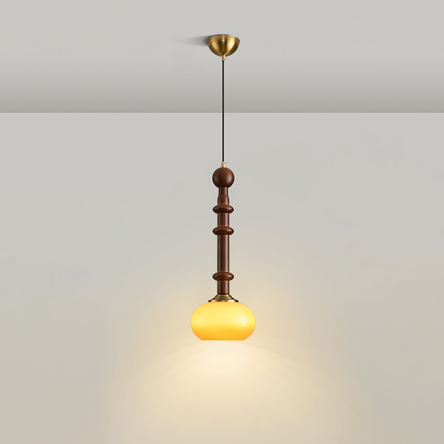 Halo Bernstein Glanz Vintage Holz Pendelleuchte-Letslighting