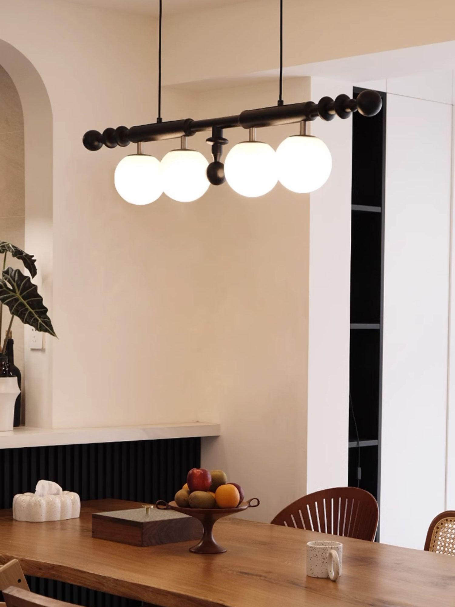 Lustra Kronleuchter Römisch Säule Walnuss Holz Glas-Letslighting