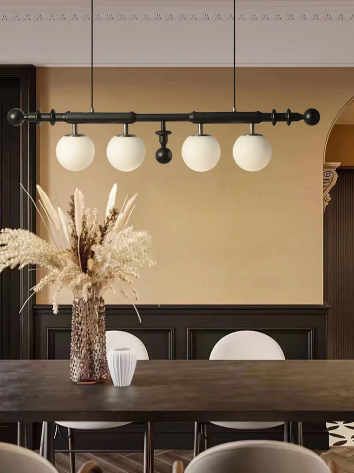 Lustra Kronleuchter Römisch Säule Walnuss Holz Glas-Letslighting
