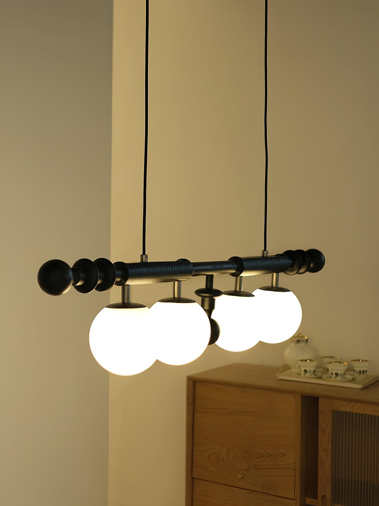 Lustra Kronleuchter Römisch Säule Walnuss Holz Glas-Letslighting