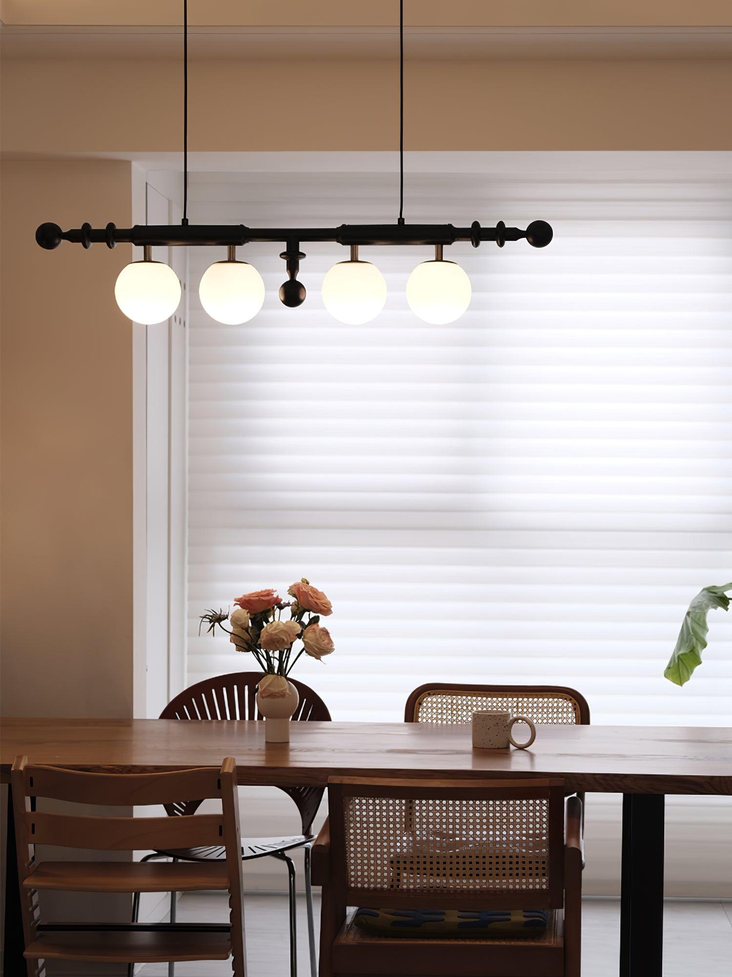 Lustra Kronleuchter Römisch Säule Walnuss Holz Glas-Letslighting