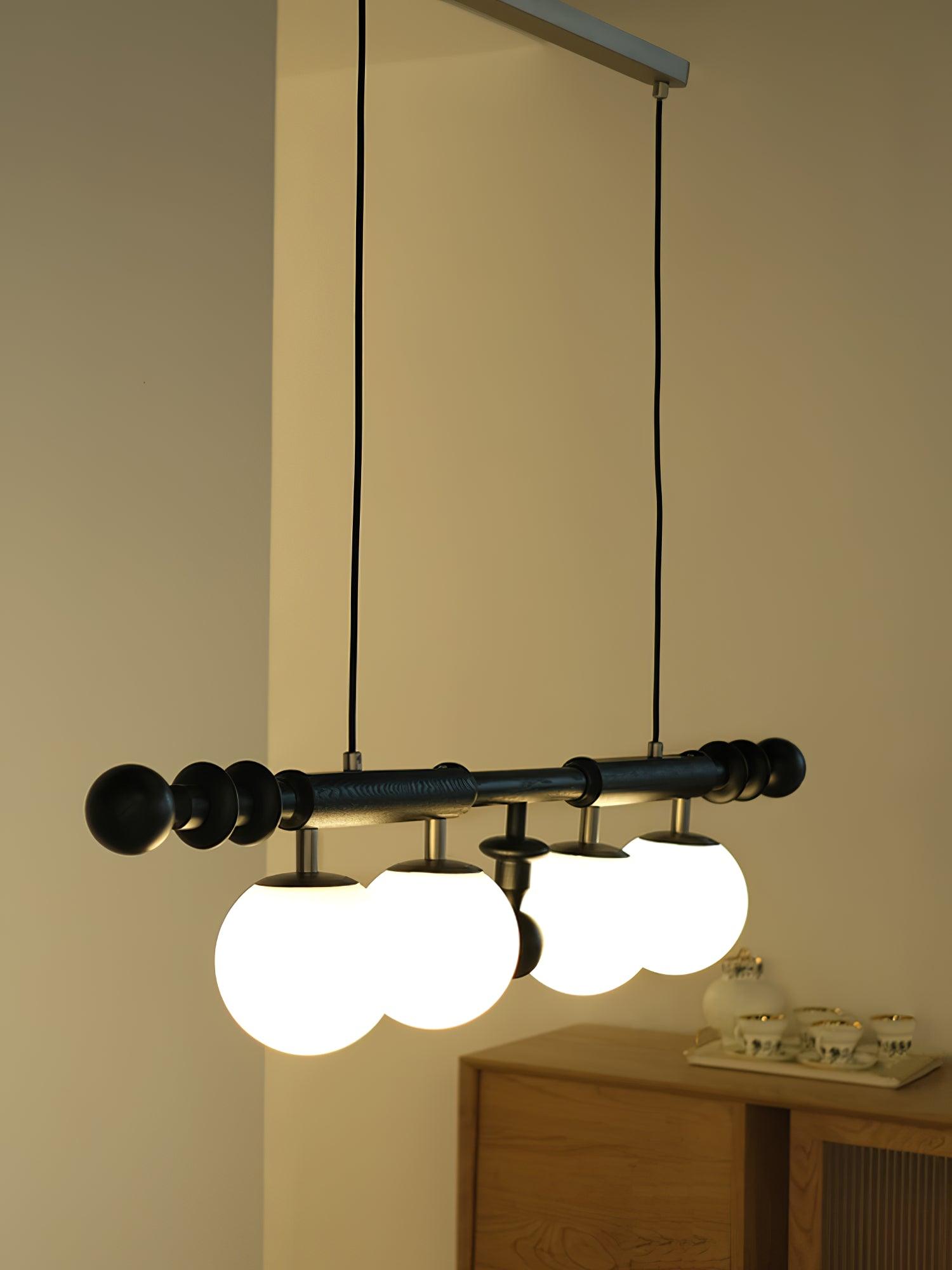 Lustra Kronleuchter Römisch Säule Walnuss Holz Glas-Letslighting